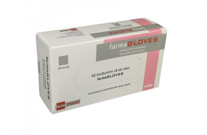 Manusi nitril nepudrate FarmaGloves Marimea XS-ROZ 100 buc [3]