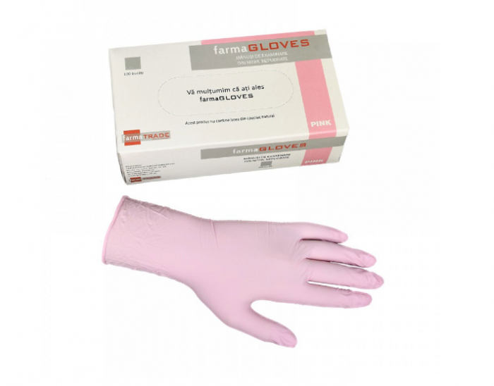 Manusi nitril nepudrate Farma Gloves Marimea M -ROZ 100 buc [3]