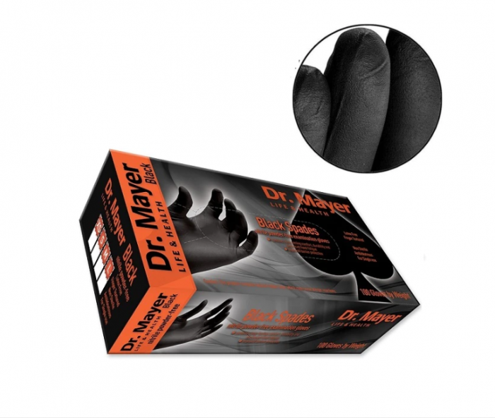 Manusi nitril Dr Mayer Black Spades Marimea L -NEGRU 100 buc [3]