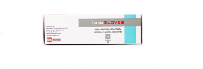 Manusi  nitril  nepudrate Farma Gloves Marimea M -ALBASTRU 100 buc [3]