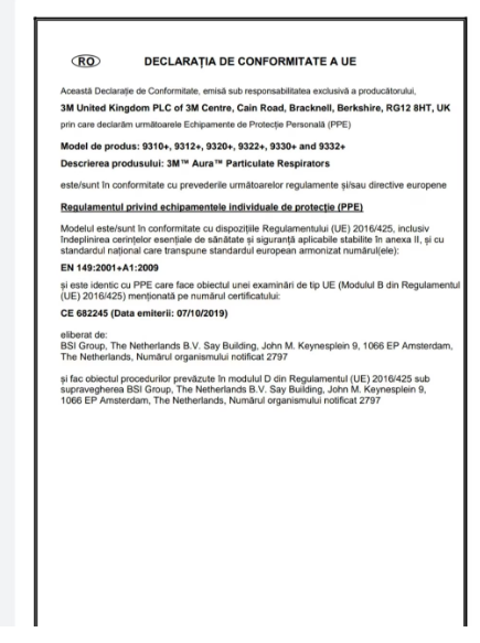 SET 10 BUC - Masca FFP3 respiratorie cu supapa 3M™ Aura™ 9332+ Cool Flow™ [5]