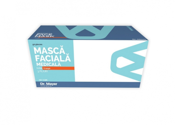 Masca Medicala 4 Straturi Full Color Dr. Mayer -Portocaliu [2]