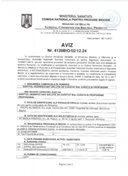 Sanytol Virucid Dezinfectant Baie 500 ml, avizat Ministerul Sanatatii [2]