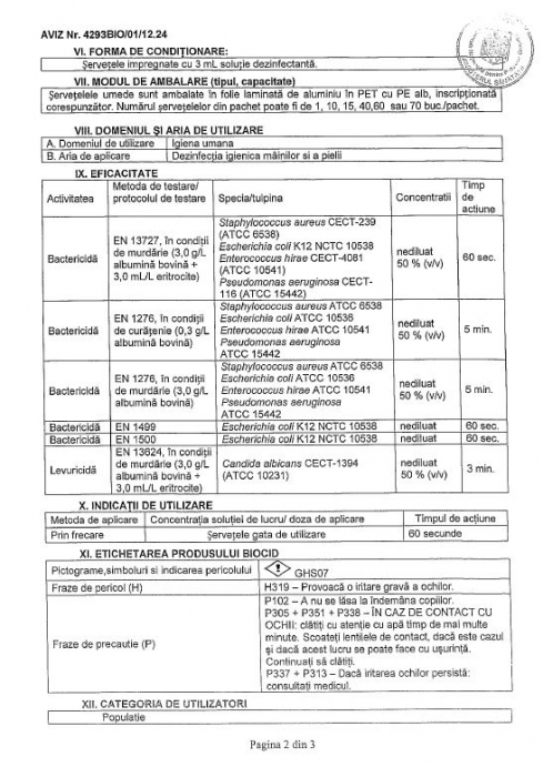Servetele umede dezinfectante pentru maini Klintensiv 15 buc/pachet [3]