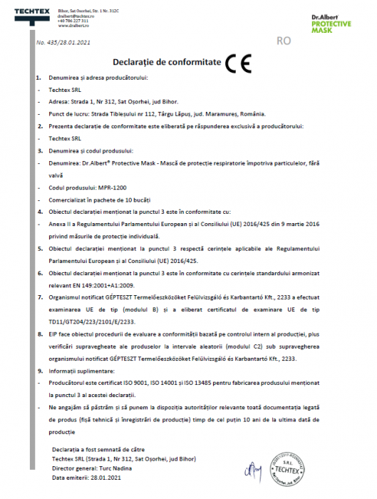 Set 10 bucati Masti de protectie FFP2 Dr Albert [3]