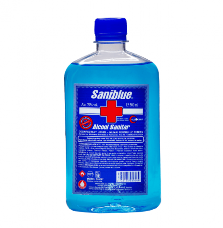 Alcool sanitar Saniblue-500ml - 70% alcool -avizat Ministerul Sanatatii [0]