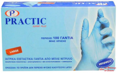 Manusi Examinare din Latex  Practic- 100 Buc/cutie- (albastru L,XL -alb M) [1]