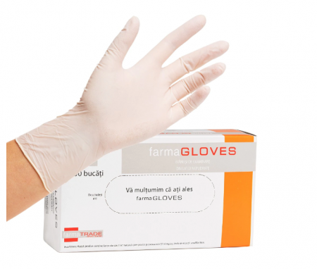 Manusi latex nepudrate Farmagloves Marimea XS -Albe 100 buc [3]