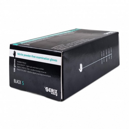 Set 100 Manusi De Examinare Nitril Nepudrate Negre Serix Navy  (XS) [2]
