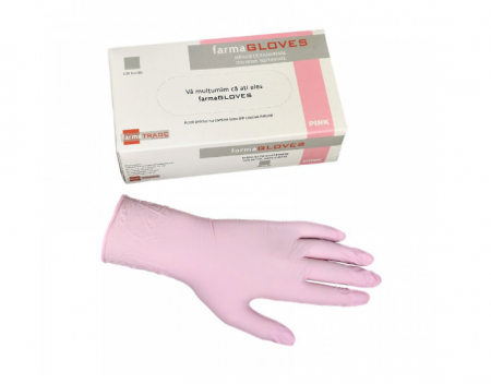 Manusi nitril nepudrate Farma Gloves Marimea M -ROZ 100 buc [2]
