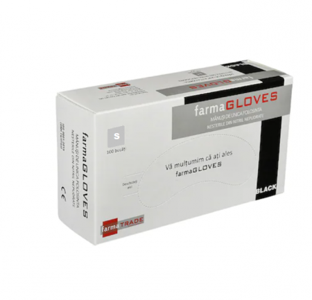 Manusi nitril  nepudrate Farmagloves Marimea S -NEGRU 100 buc [1]