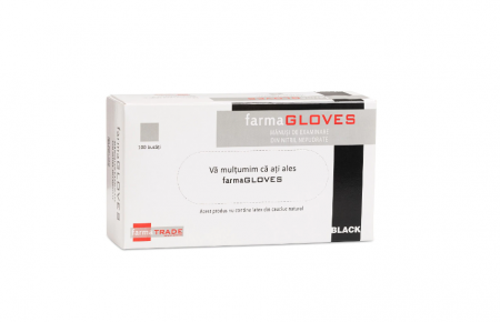 Manusi nitril  nepudrate Farmagloves Marimea XS -NEGRU 100 buc [1]