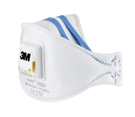 Masti KN95 - Masca de protectie respiratorie FFP2, 3M 9322+ Aura, cu valva / supapa