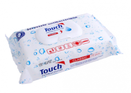 Dezinfectanti pentru Maini - Servetele Umede Antibacteriene Touch - 70 buc