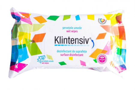 Dezinfectanti pentru Suprafete - Servetele umede dezinfectante pentru suprafete Klintensiv 80 buc/pachet