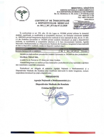 Set 50 masti faciale de uz medical tip IIR GLOBAL TREAT ALBASTRU [2]