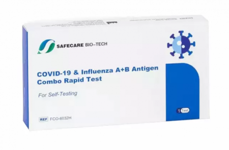 Teste Rapide Antigen - Test Rapid Combo Covid-19+Gripa Tip A si Tip B, 1 test/cutie Safecare