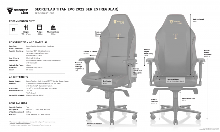 Secretlab TITAN Evo 2022 Series - Regular - Secretlab NEO™ Hybrid Leatherette [9]