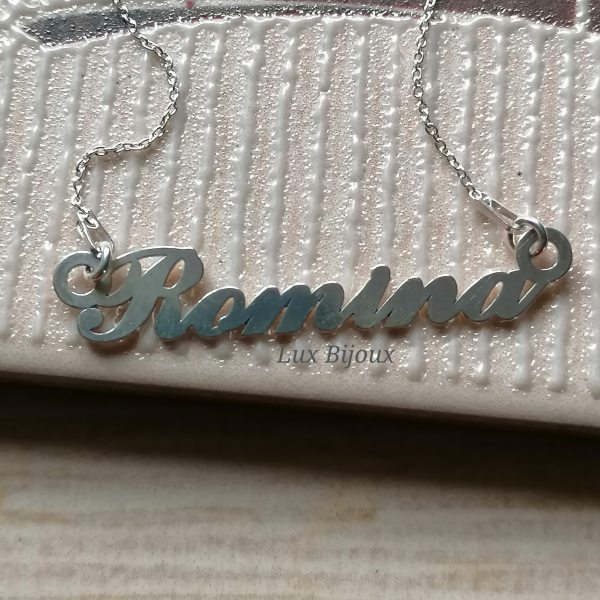 Lantisor personalizat din argint cu nume Romina [3]