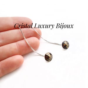 Cu lantisor - Cercei cu lantisor din argint si cristale Swarovski ROUND 8mm