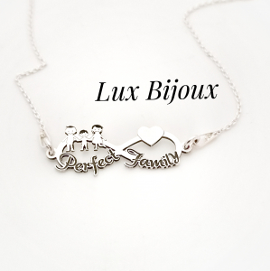 Bijuterii personalizate - Lantisor argint Perfect Family cu simbolul infinitului