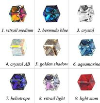 Cercei cu lantisor din argint si cuburi Swarovski 6mm, culoare rosie [1]