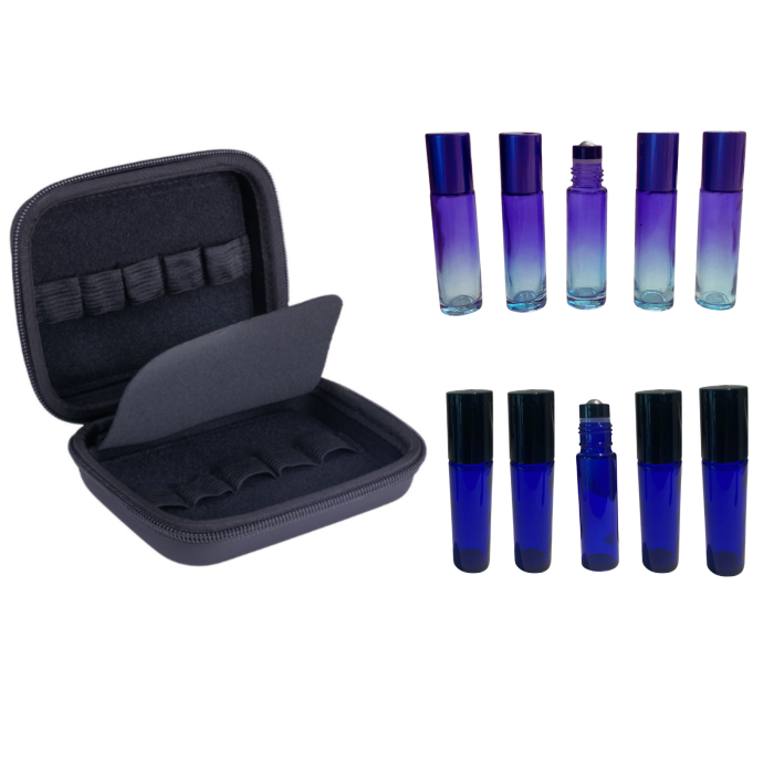 Geanta + 10 sticlute rollon albastre de 10ml [2]