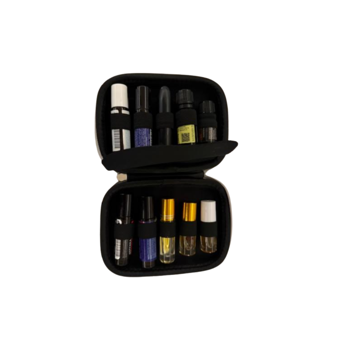 Geanta pentru 10 sticlute uleiuri esentiale de tip rollon,  culoare mov [5]