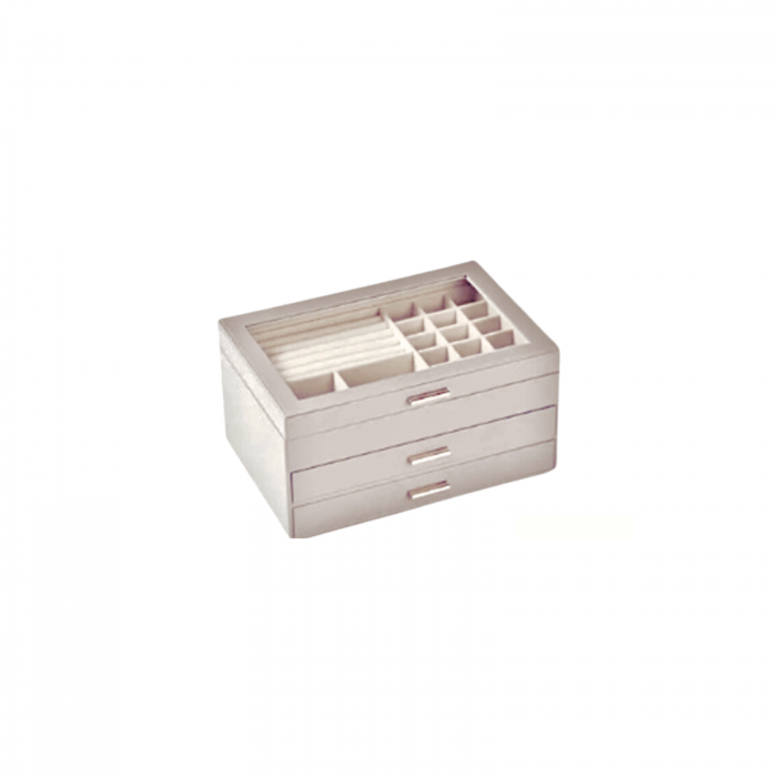Organizator bijuterii cu 3 compartimente, 26,5x18x13,5cm, alb [4]