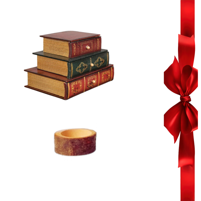 Pachet Craciun: Organizator din lemn cu 3 sertare si Suport lumanare [1]