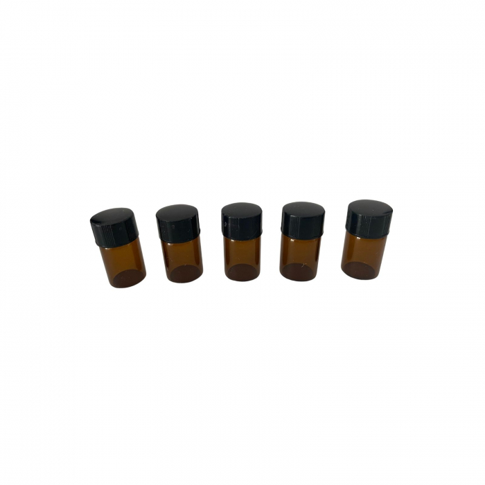 Sticla ambra cu picurator si capac negru 2ml - set 5 buc [2]