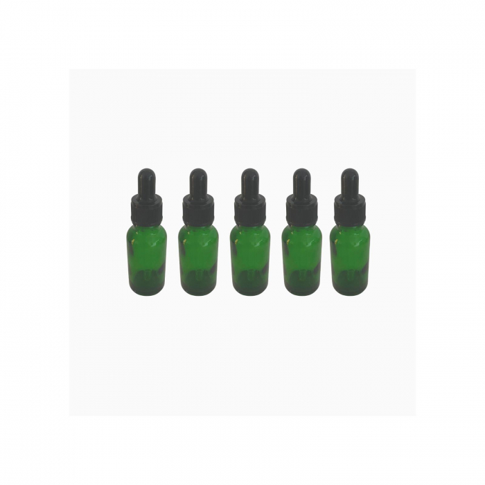 Sticla verde cu pipeta si capac negru 15ml  - set 5 buc [2]