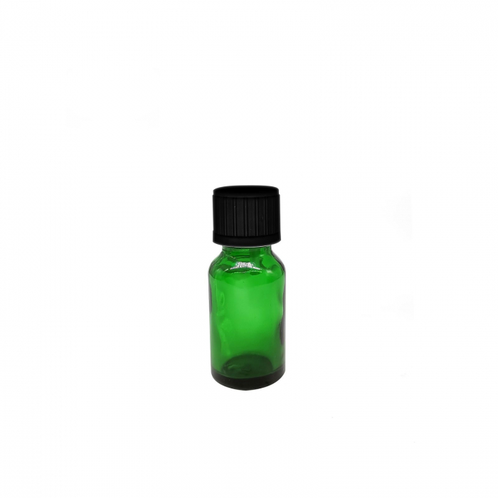 Sticla verde cu capac picurator childproof negru 15ml  - set 5 buc [5]
