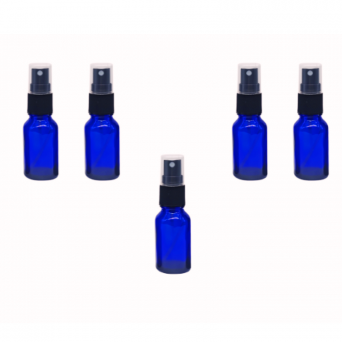 Recipient sticla albastra cu spray 10ml - set 5 buc [1]