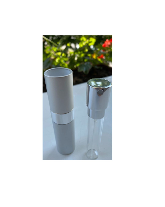 Recipient sticla cu spray 10ml. in carcasa aluminiu , culoare argintie [2]
