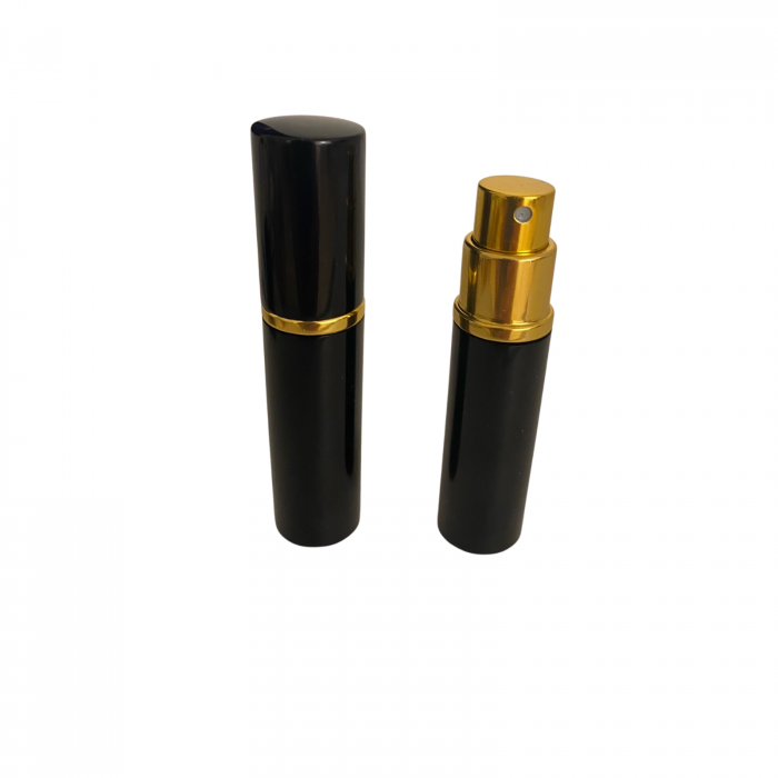 Recipient sticla cu spray 5ml. in carcasa aluminiu, culoare neagra [5]