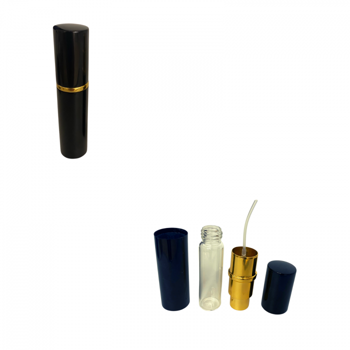 Recipient sticla cu spray 5ml. in carcasa aluminiu, culoare neagra [4]