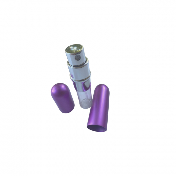 Recipient sticla cu spray 5ml. in carcasa aluminiu, culoare violet [3]