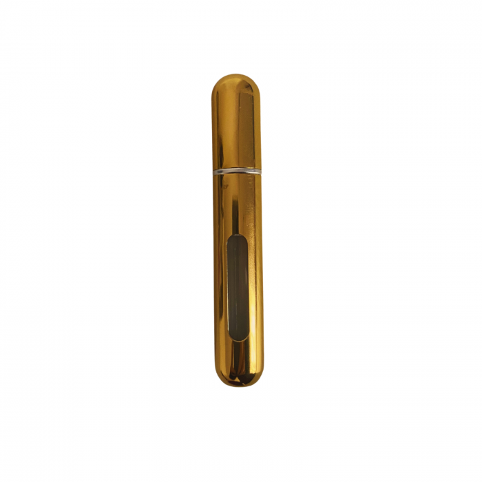 Recipient sticla cu spray 8ml in carcasa aurie, reincarcabil [1]