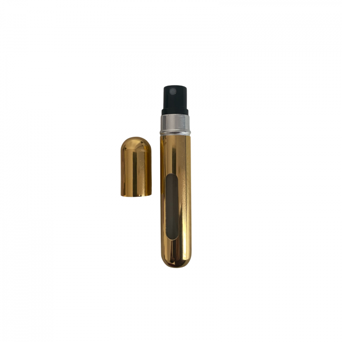 Recipient sticla cu spray 8ml in carcasa aurie, reincarcabil [3]