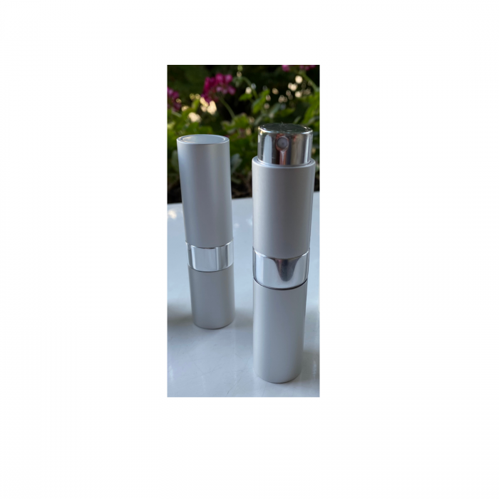 Recipient sticla cu spray 10ml. in carcasa aluminiu , culoare argintie [6]