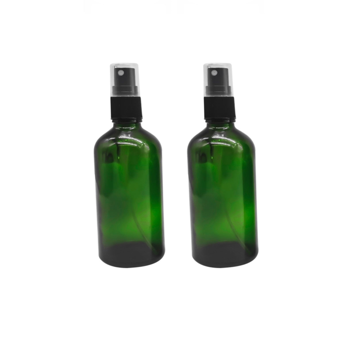 Recipient sticla verde cu spray 100ml - set 2 buc [5]