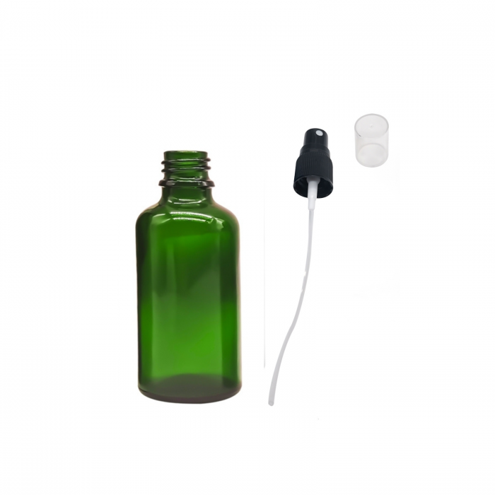 Recipient sticla verde cu spray 100ml - set 2 buc [3]
