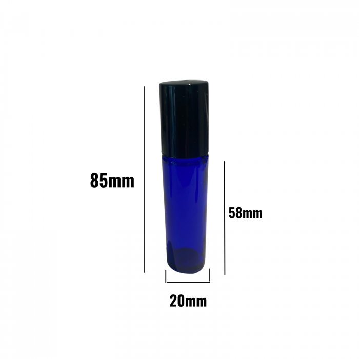 Rollon albastru 10ml, cu capac negru - set 5 buc [3]