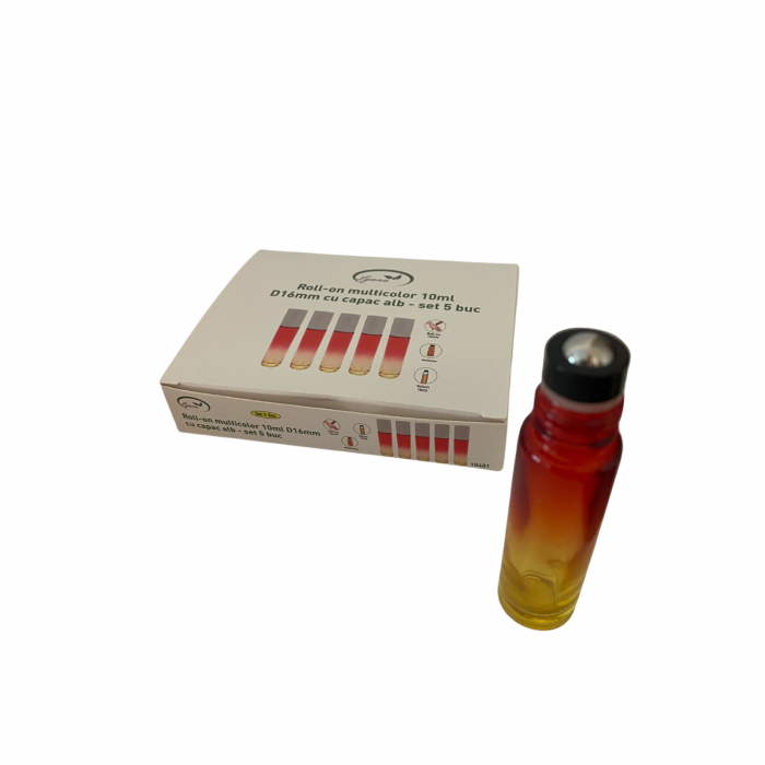 Rollon multicolor 10ml, cu capac alb - set 5 buc [4]