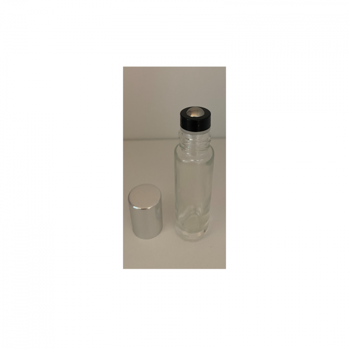 Rollon transparent 10ml, cu capac argintiu - set 5 buc [3]