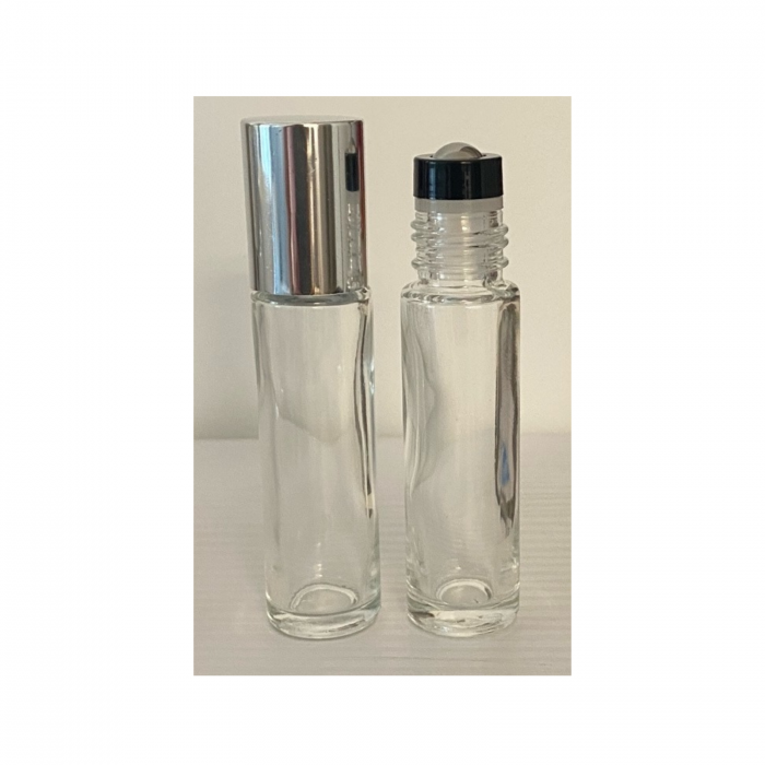 Rollon transparent 10ml, cu capac argintiu - set 5 buc [2]