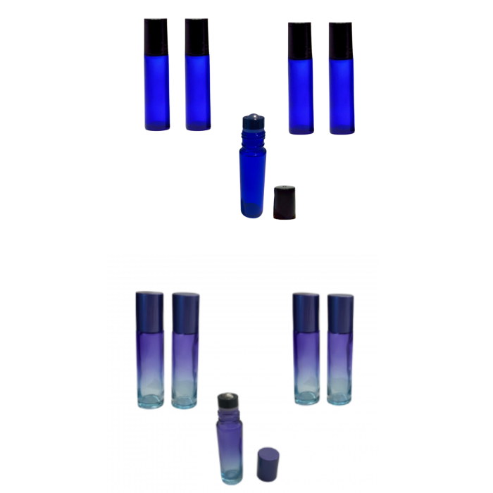 Set 10 recipiente rollon sticla albastra, 10ml [2]
