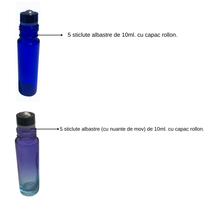 Set 10 sticlute albastre cu rollon de 10ml [2]