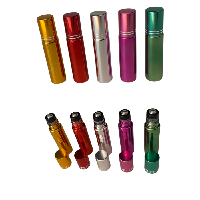 Set 10 sticlute cu rollon de 10ml, culori metalice [2]